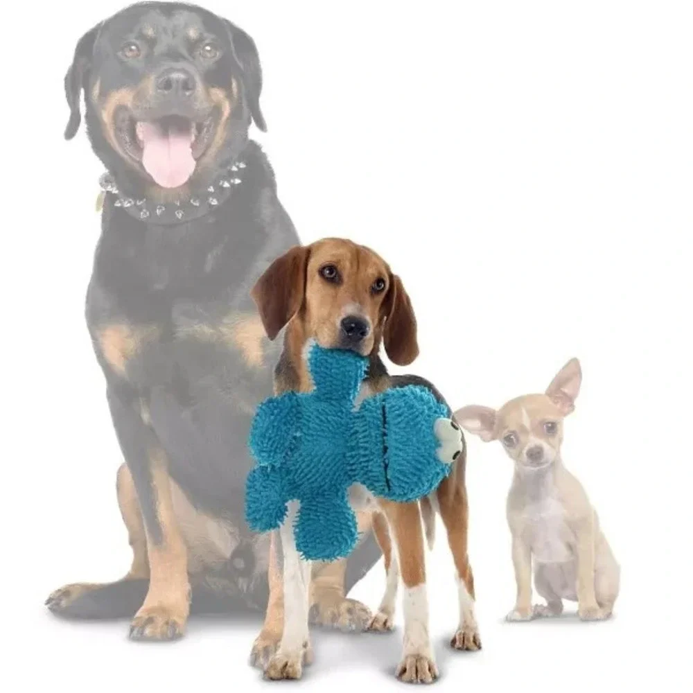 Tuffy Mighty Micro Fiber‎ Ball Monster Dog Squeaker Toy Durable Floats M-L NEW